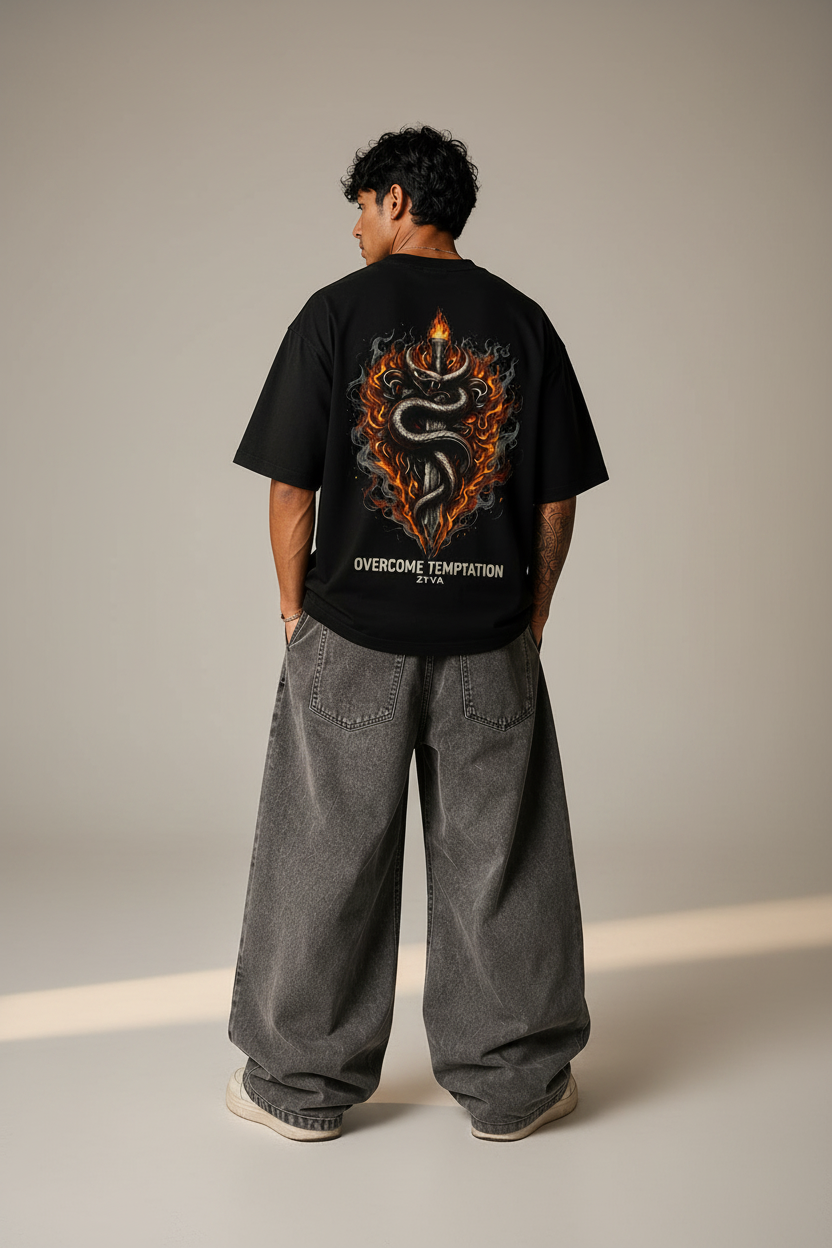 Flame Serpent Oversized T-Shirt